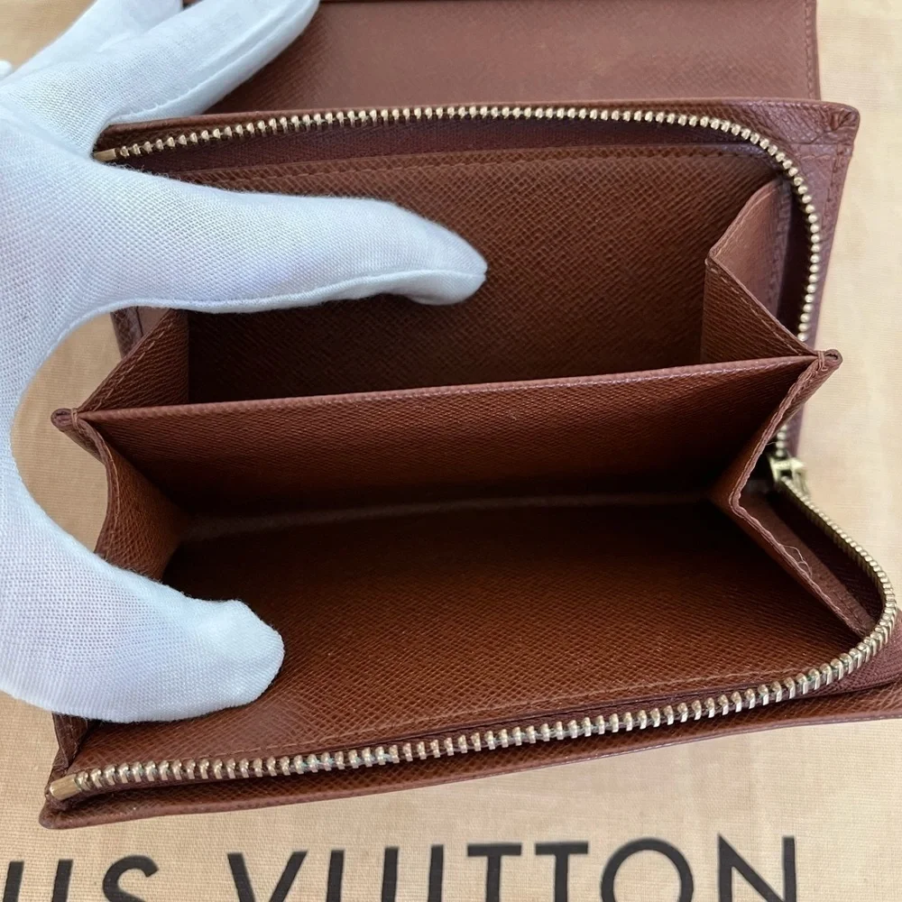 Louis Vuitton Tresor Wallet Monogram Zip Around Porte Monnaie Billets EUC